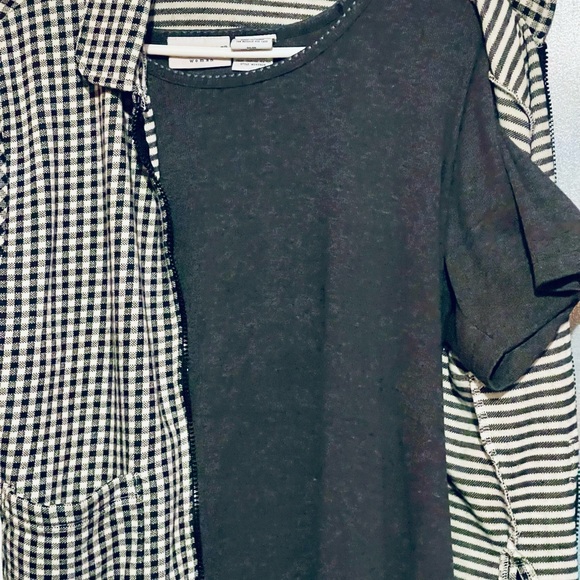 Vintage Daniel Caron gingham black/white front zip jacket - Picture 2 of 5